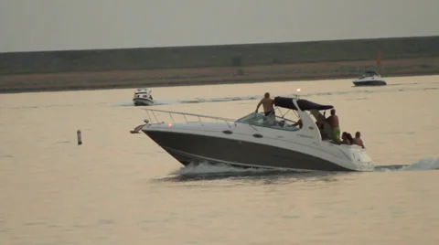 Boat comes back in the evening. Stock Footage 28499828