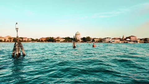 A boat comes to the dock Stock Footage 280778201