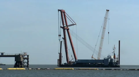 Boat with crane 動画素材 32814572