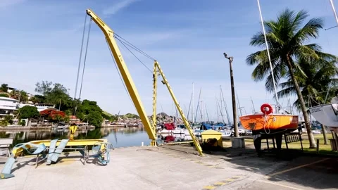 Boat cranes Stock Footage 201295147