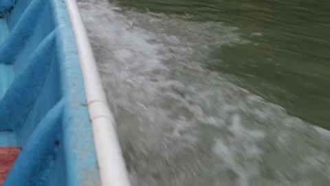 The Boat Crashes The Waves in The Ocean Stock Footage 175663832