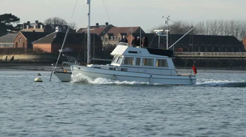 Boat criuses tracking shot Stock Footage 33422346