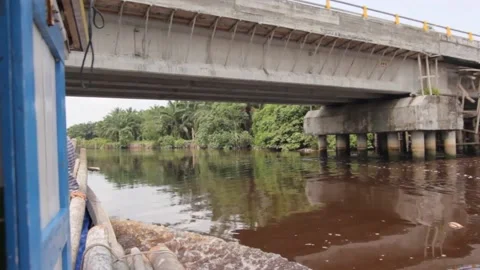 BOAT CROSS THE BRIDGE Stock Footage 199963519