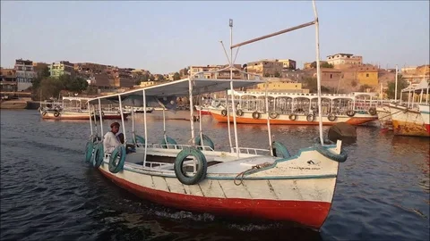Boat crossing the Nile Stock Footage 101074941