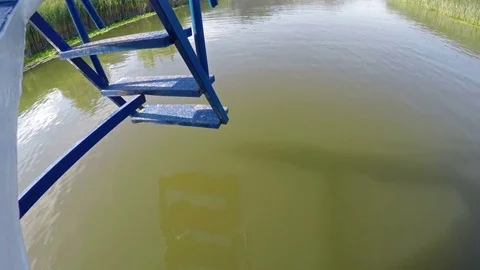 Boat cruising on Amazon rain forest river Stock Footage 80232710