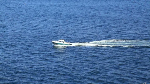 Boat cruising on open ocean Stock Footage 28762239