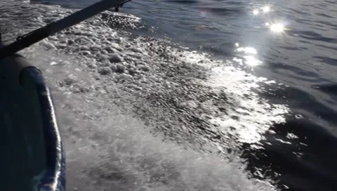 Boat cruising spray Stock Footage 7748037
