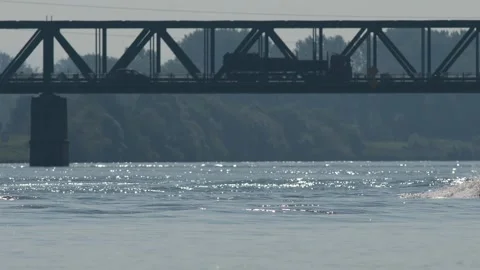 Boat on the danube river Stock Footage 136452254