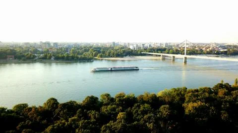 Boat on the Danube river Stock Photos