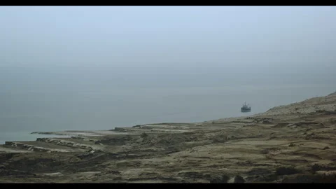 Boat on the Dead Sea Stock Footage 270182161