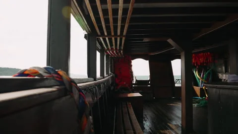 Boat deck at sea Stock Footage 309724526