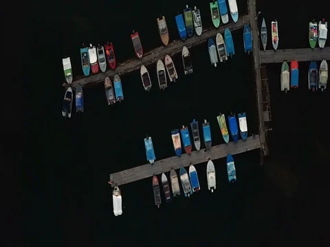 Boat dock aerial view Stock Footage 78158032