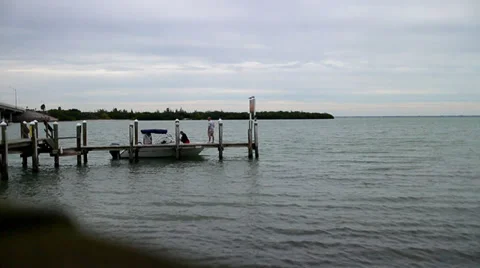 Boat At Dock Stock Footage 34853987