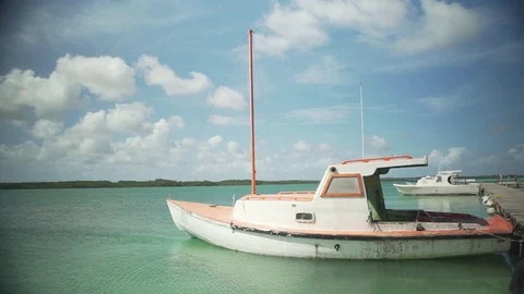 Boat at a dock Video stock 80222521