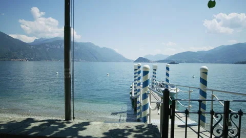 Boat dock on Lake Como, Menaggio, Italy Video stock 251821738