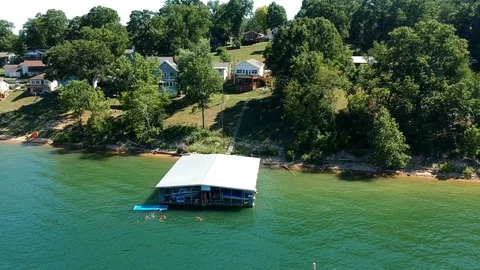 Boat Dock at Lake Video stock 102477652