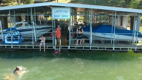 Boat Dock at Lake Video stock 102477653