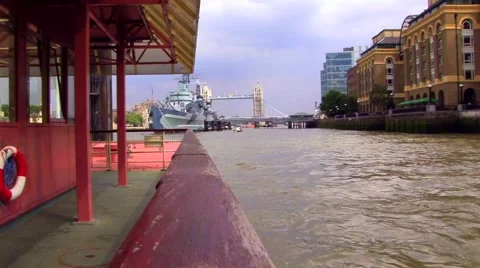 Boat dock river Thames Stock Footage 63150566
