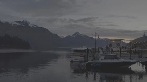 Boat Dock with a Sunset 4k Stock Footage 124510457