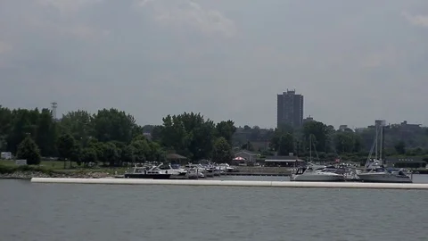 Boat dock from the water Stock Footage 77631316