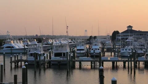 Boat docked at the ocean Stock Footage 8359940
