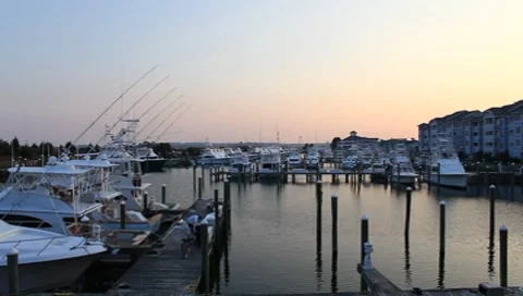 Boat docked at the ocean Stock Footage 8359956