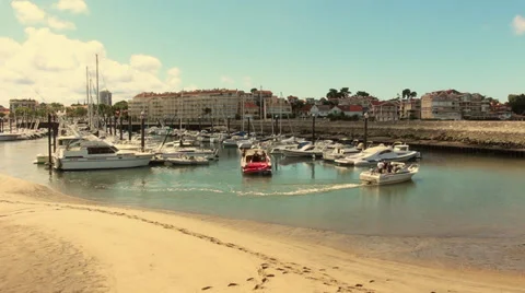 Boat Docking In Harbor Video stock 27631319