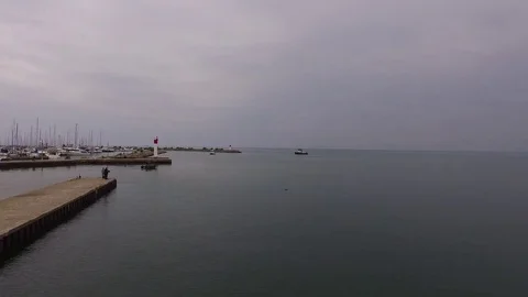 Boat docking from lake Stock Footage 73183521