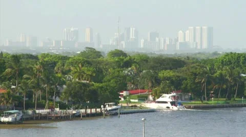 Boat Docking in Miami Stock Footage 11493916