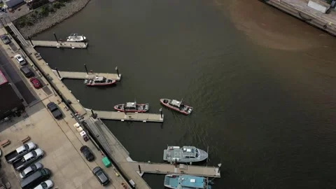 Boat docking in Philadelphia Stock Footage 130351854