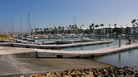Boat docks in the Oxnard marina Stock-Footage 51431835