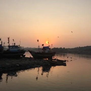 Boat at the docks Foto stock