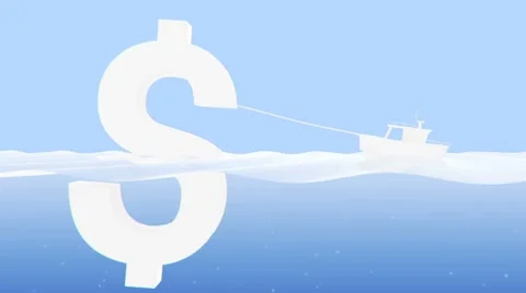 Boat with dollar Stock Footage 7386793