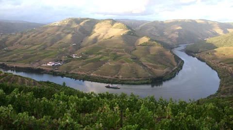 Boat on Douro river in Portugal Video stock 34333702