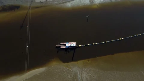 Boat dredging sand Stock Footage 150297639