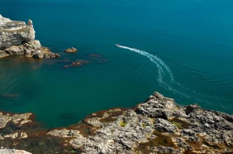 Boat drifting Stock Photos