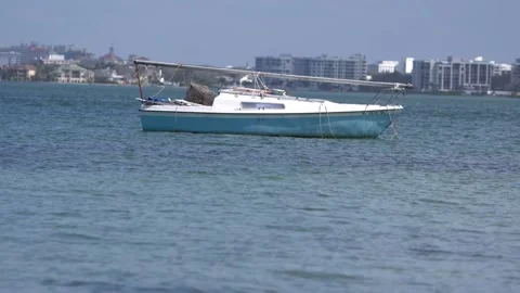 Boat drifting in the wind. Stock Footage 170513142