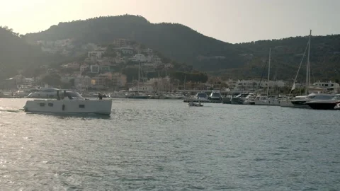 Boat driving through Stock Footage 136244036