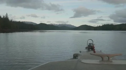 Boat driving through Thorne Bay Alaska Stock Footage 195019475