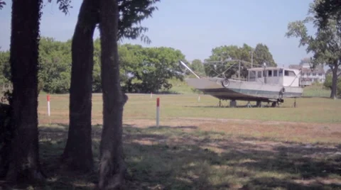 Boat in drydock Stock Footage 7769451