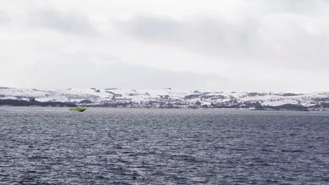 Boat during winter in Norway Vídeo Stock 86762167