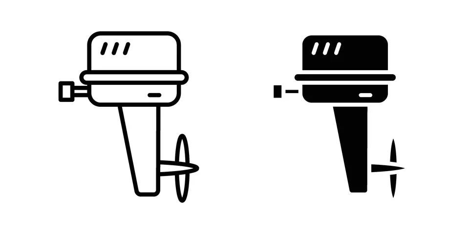 Boat Engine icon set, collection of vector icons Stock Illustration