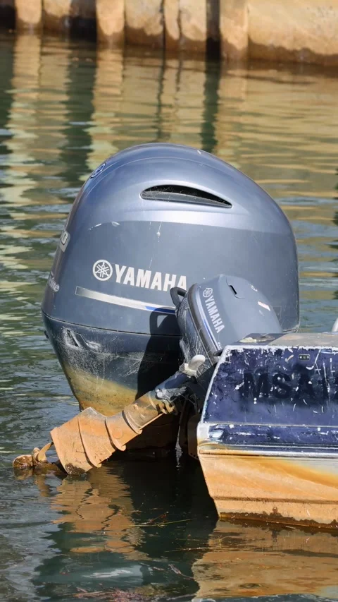 Boat Engine Idling on Calm Water Video stock 309508575