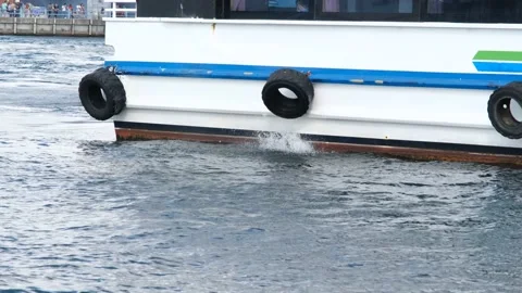 Boat engine running, boat engine is running and preparing for departure Stock Footage 162606327