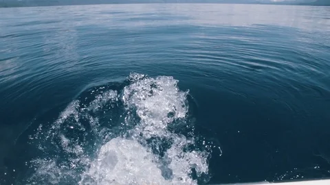 Boat engine thrust ripple wake Stock Footage 95998373