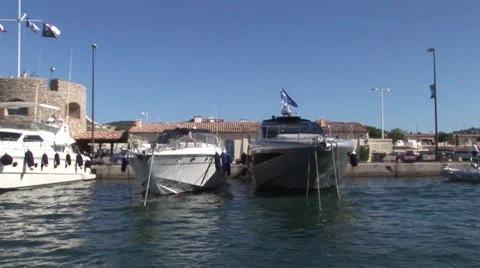 Boat entering a port Stock Footage 22762974