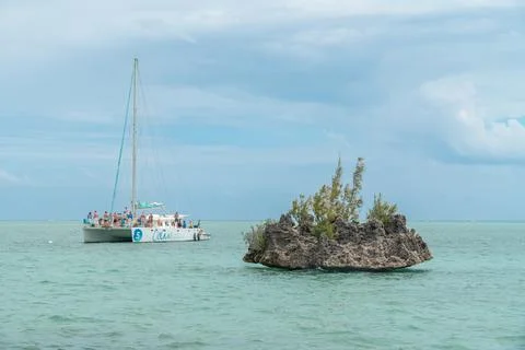 Boat excursion in Mauritius going to Ile aux Benitiers Stock Photos