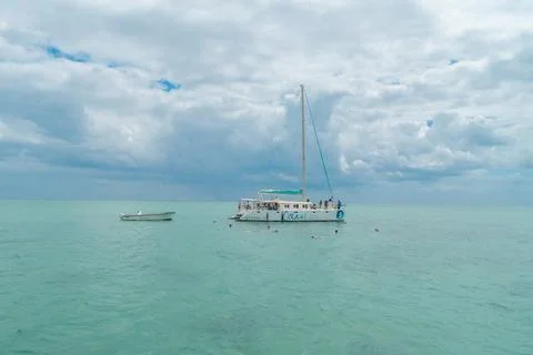 Boat excursion in Mauritius going to Ile aux Benitiers Stock Photos