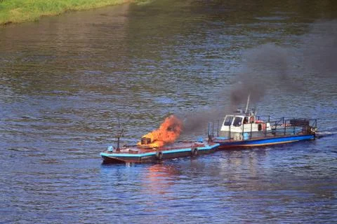 Boat fire Stock Photos