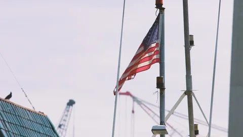 Boat Flag Blowing in the Wind Stock Footage 99005658